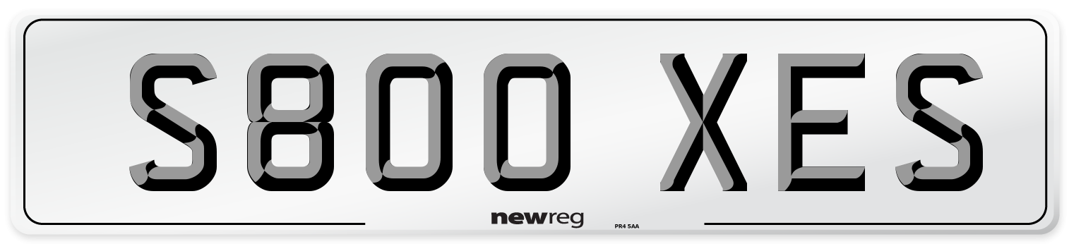 S800 XES Number Plate from New Reg